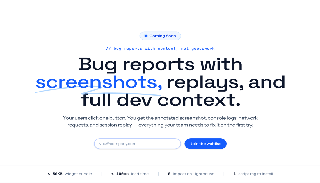 FeedSnap — Bug Reports with Screenshots, Replays & Dev Context